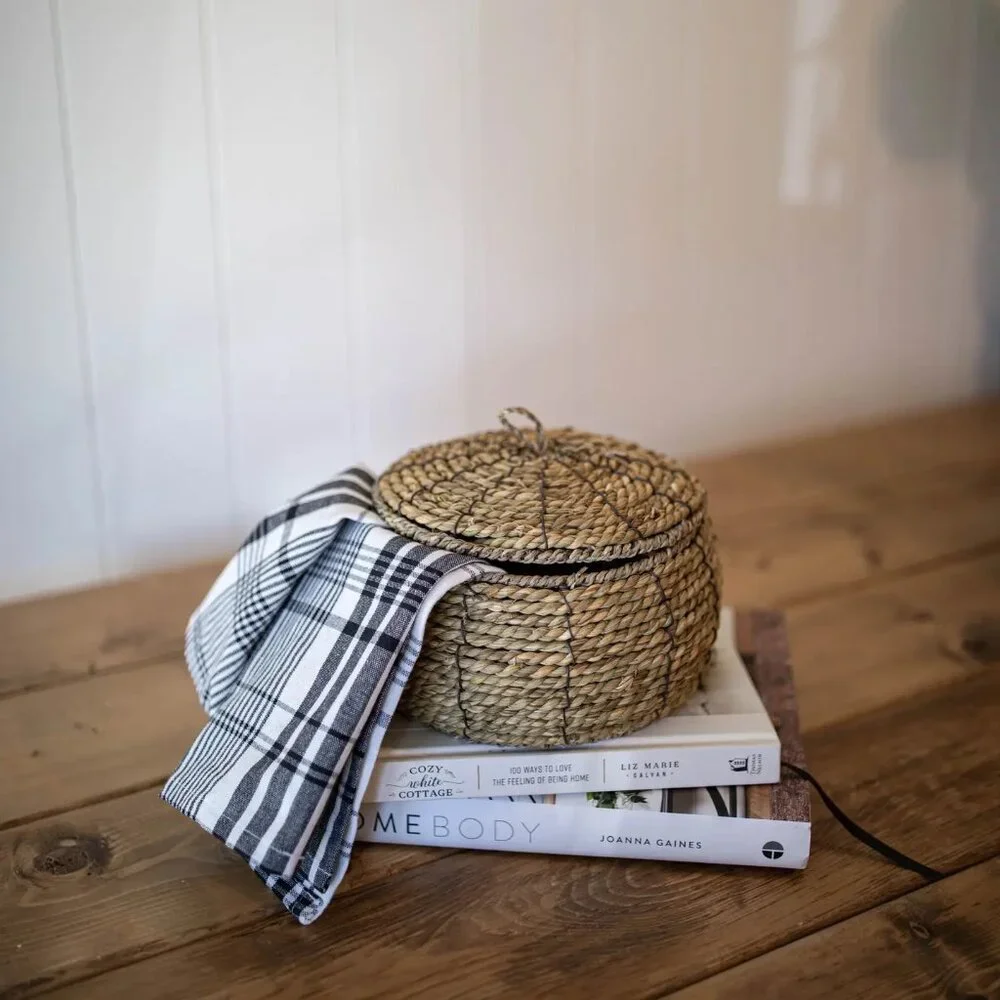 NWT Lina Natural Woven Canister Storage Container